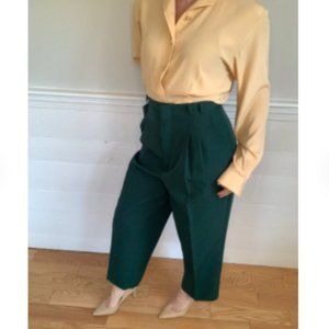 Forest green pleated pants from the 1980s